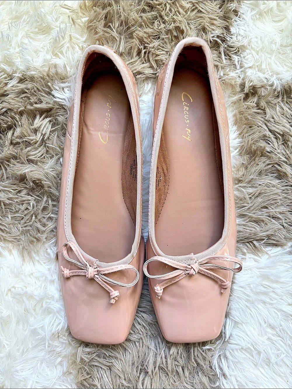 Circus by Sam Edelman Teresa Bow square toe Ballet Flats nude US 8 capsule